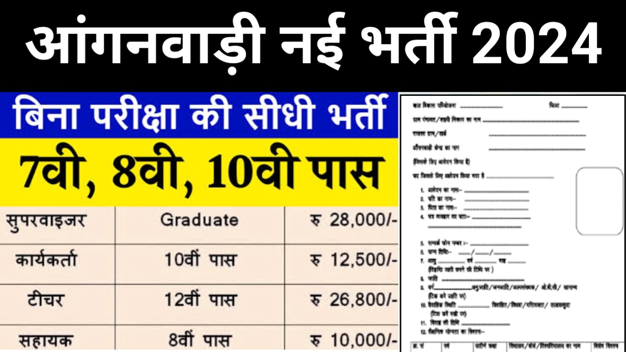 Anganwadi Bharti 2024 Notification आंगनवाड़ी सुपरवाइजर सेविका कार्यकर्ता के लिए निकली नई भर्ती 1823